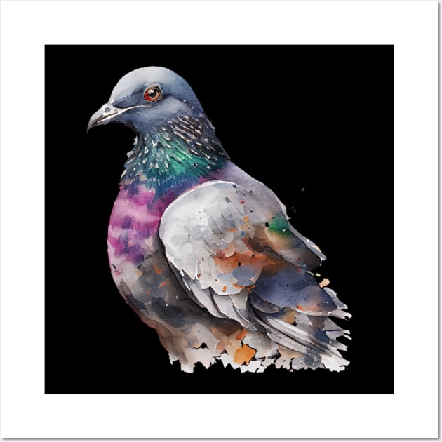 Watercolor Pigeon 2.0 Wall Art by CreativeDesignsx